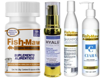 Colageno Marino, acido hialuronico, shampoo y mascarilla para el cabello